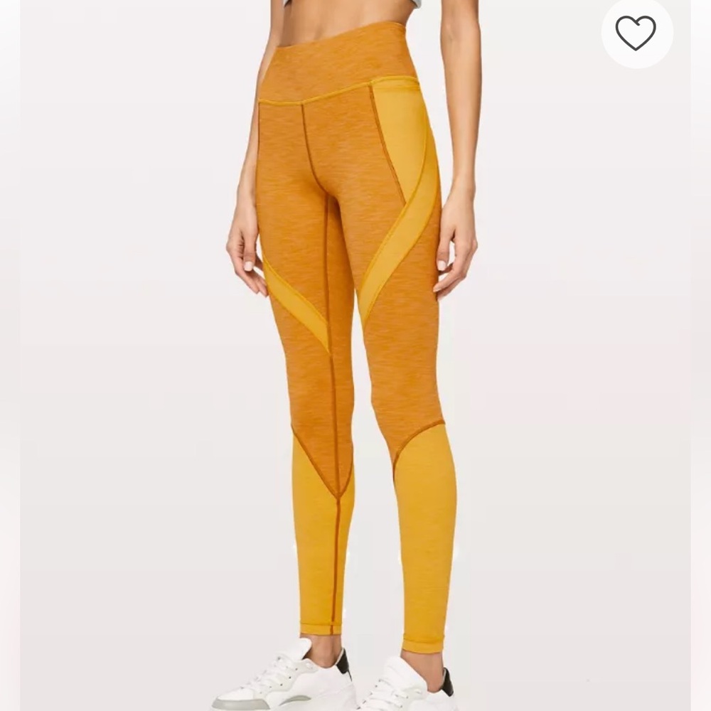 Lululemon early extension size 6 Women's High-Waisted mustard Leggings EUC!